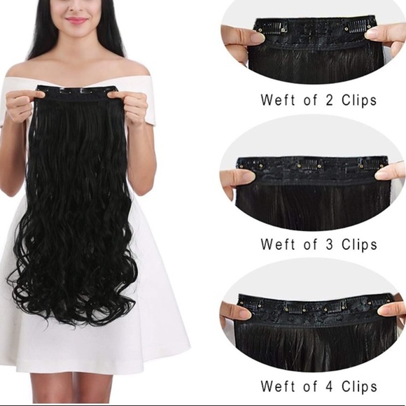 24” CURLY AUBURN COPPER 280 GRAMS 4 PEICE CLIP INS main image 6